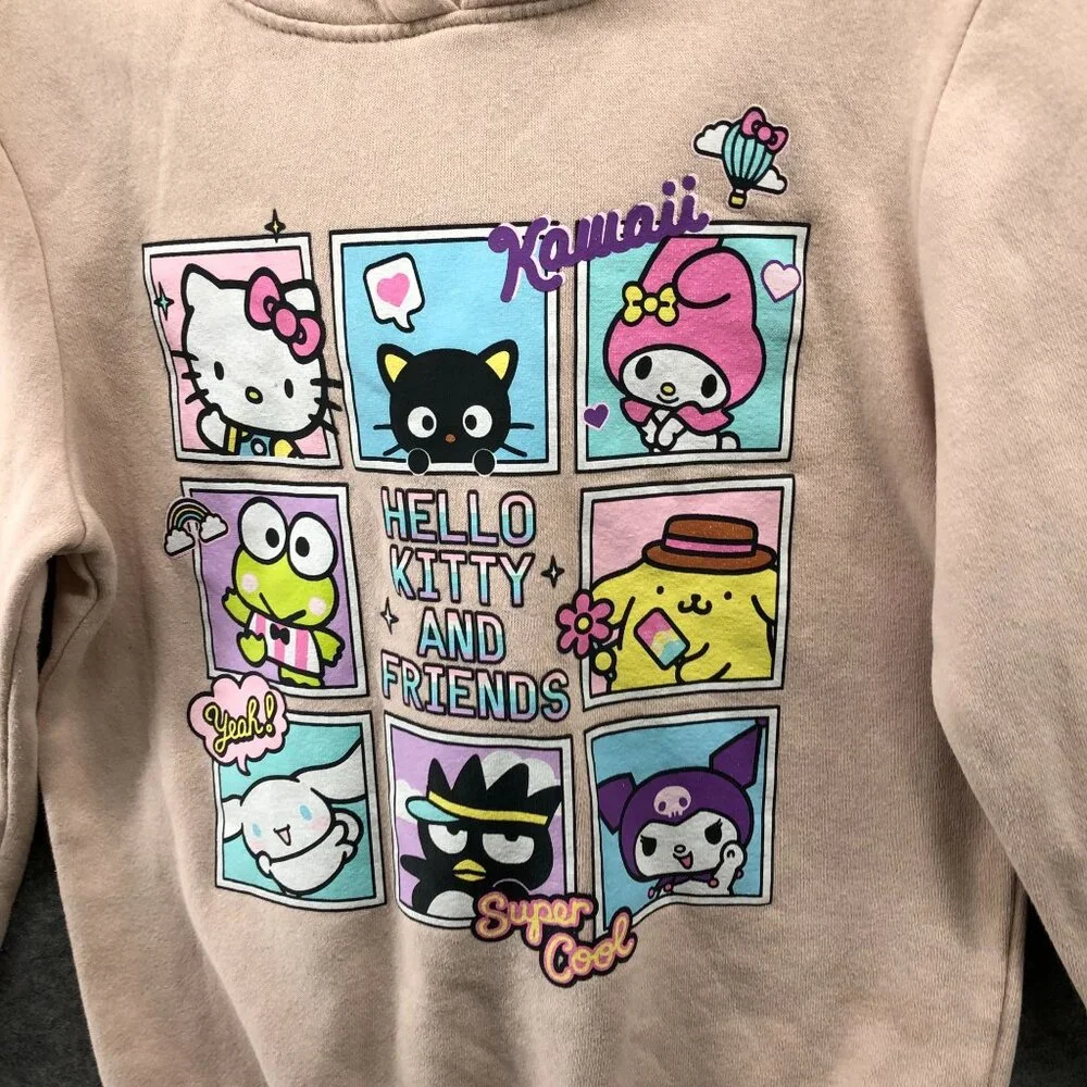Sanrio Hello Kitty & Friends Hoodie Girls 6X/6 Peach Pullover Graphic Pink‎